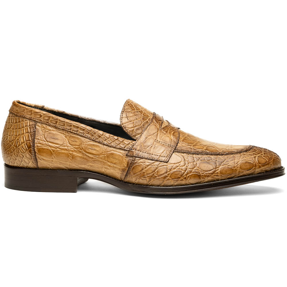Roma Crocodile Penny Loafer | Taupe