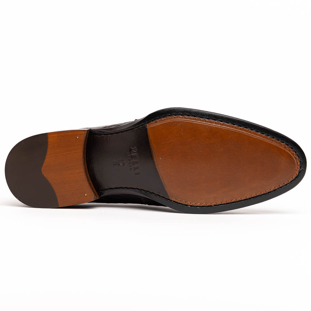 Roma Crocodile Penny Loafer | Nicotine