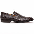 Roma Crocodile Penny Loafer | Nicotine