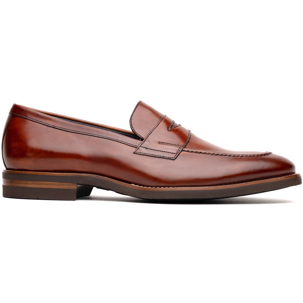 Roma Hand Burnished Calfskin Penny Loafer | Cognac