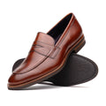 Roma Hand Burnished Calfskin Penny Loafer | Cognac