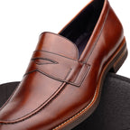Roma Hand Burnished Calfskin Penny Loafer | Cognac