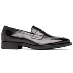 Roma Hand Burnished Calfskin Penny Loafer | Black