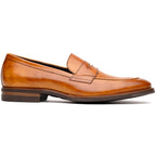 Roma Hand Burnished Calfskin Penny Loafer | Camel