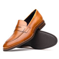 Roma Hand Burnished Calfskin Penny Loafer | Camel