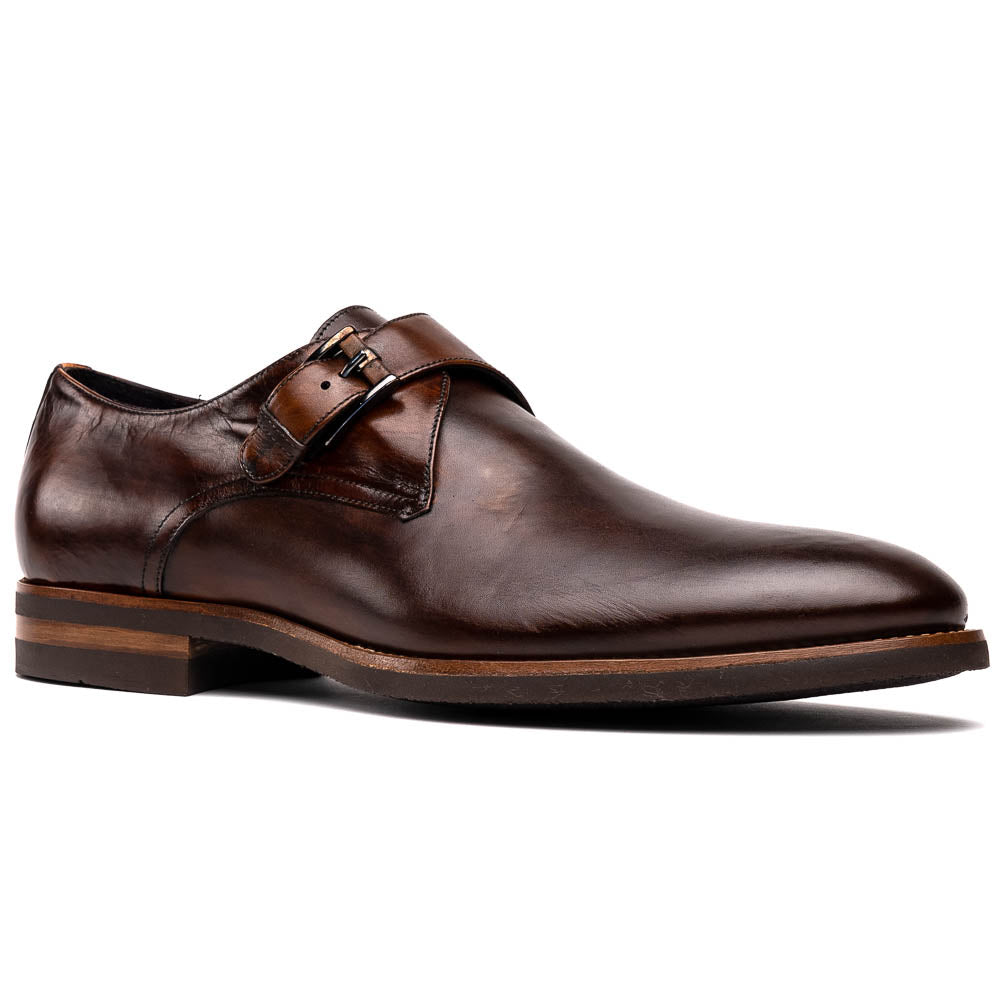 Roman Italian Calfskin Monkstrap | Chestnut