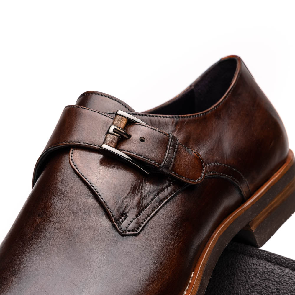 Roman Italian Calfskin Monkstrap | Chestnut