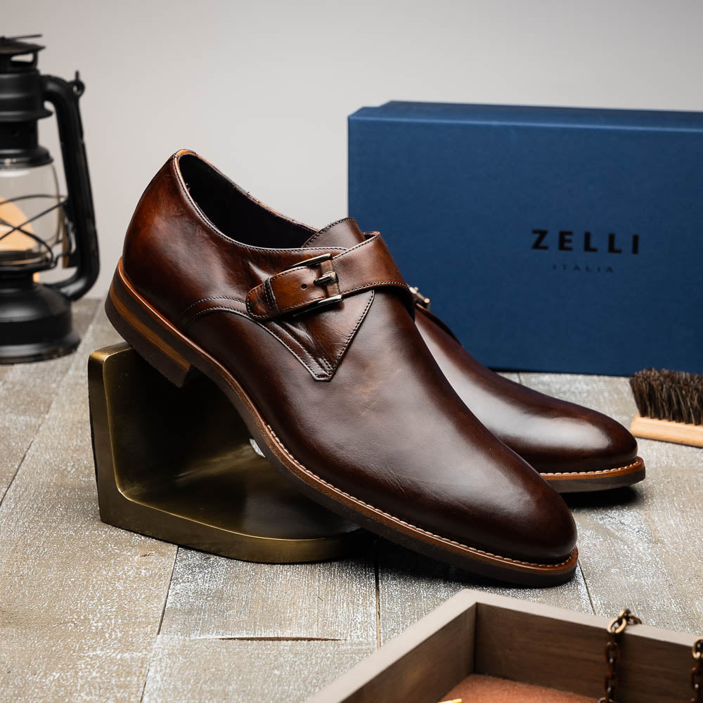 Roman Italian Calfskin Monkstrap | Chestnut