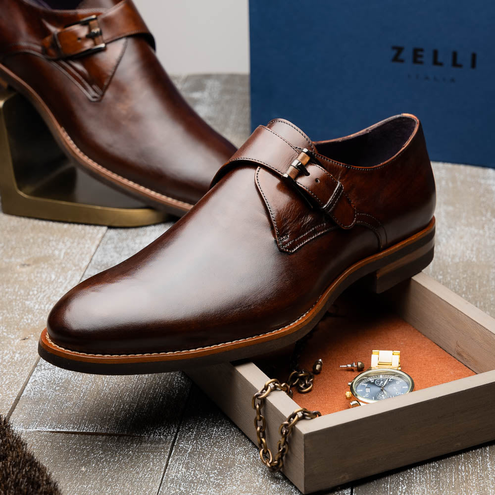 Roman Italian Calfskin Monkstrap | Chestnut
