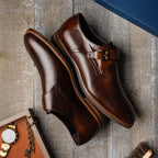 Roman Italian Calfskin Monkstrap | Chestnut