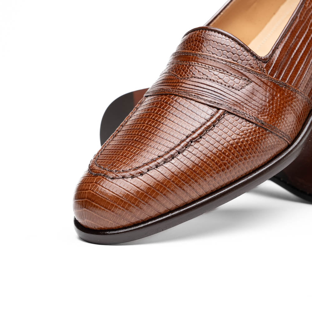 Rossi Teju Lizard Penny Loafer | Cognac
