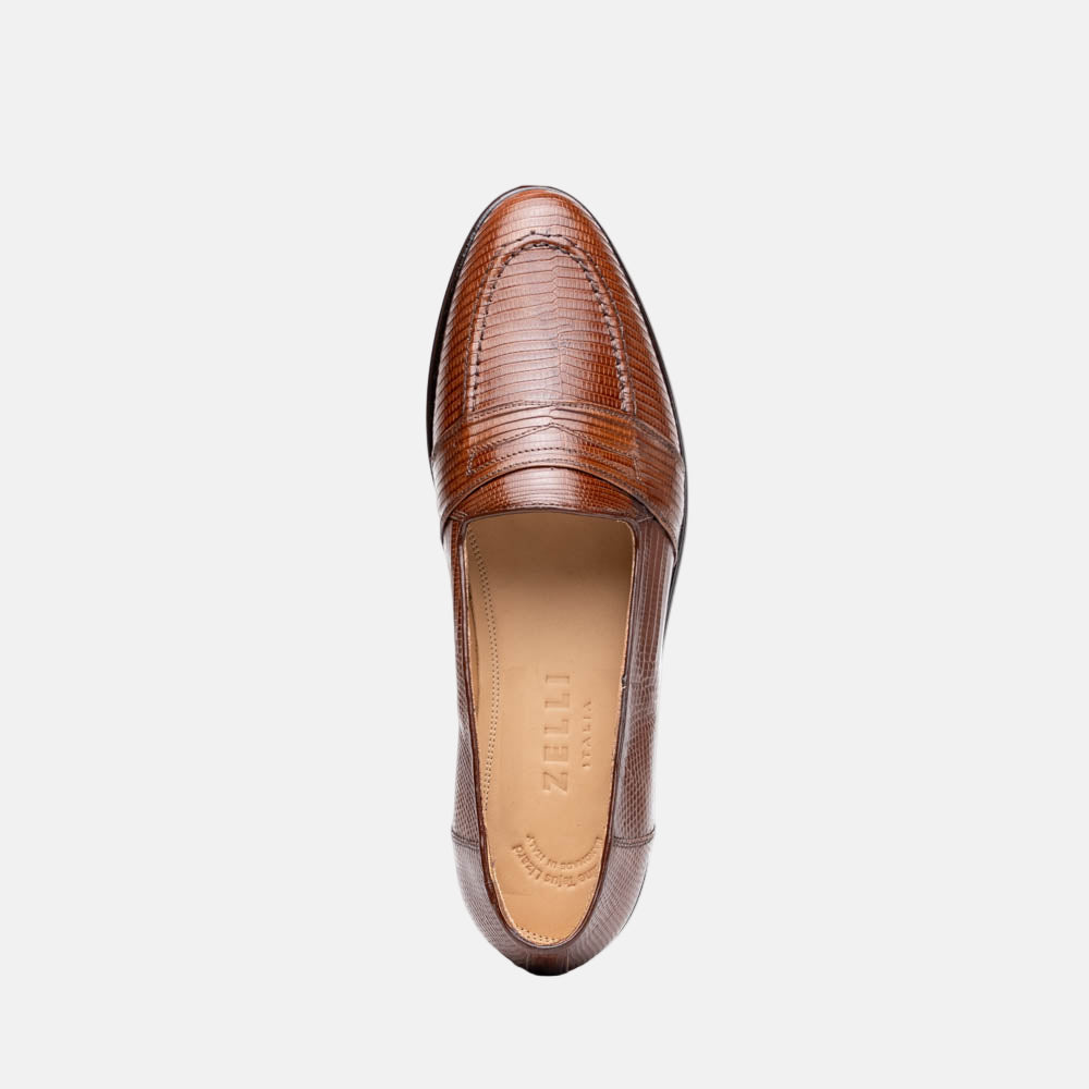 Rossi Teju Lizard Penny Loafer | Cognac