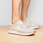 ROXI Suede & Calfskin Sneaker | Taupe