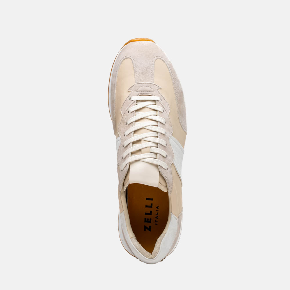 ROXI Suede & Calfskin Sneaker | Taupe