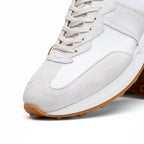 ROXI Suede & Calfskin Sneaker | White