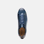 Russo Burnished Italian Calfskin Sneaker | Navy