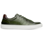 Russo Burnished Italian Calfskin Sneaker | Olive