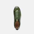 Russo Burnished Italian Calfskin Sneaker | Olive