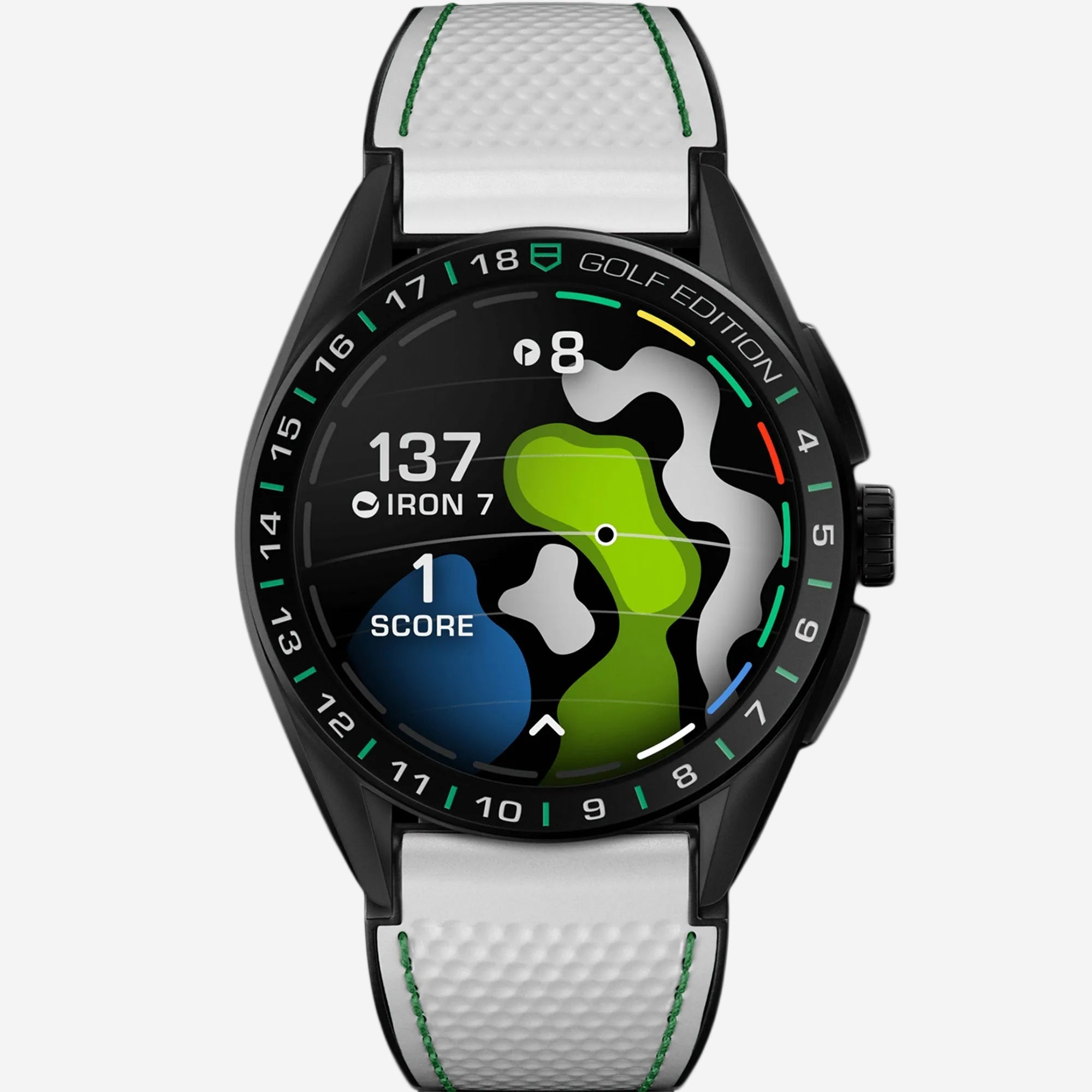 Tag Heuer Connected Golf Edition Men's Watch | Titanium Black + Digital Dial + Rubber Strap