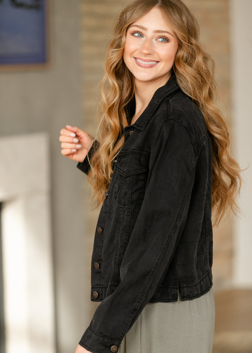 Shea Black Lightweight Denim Jacket