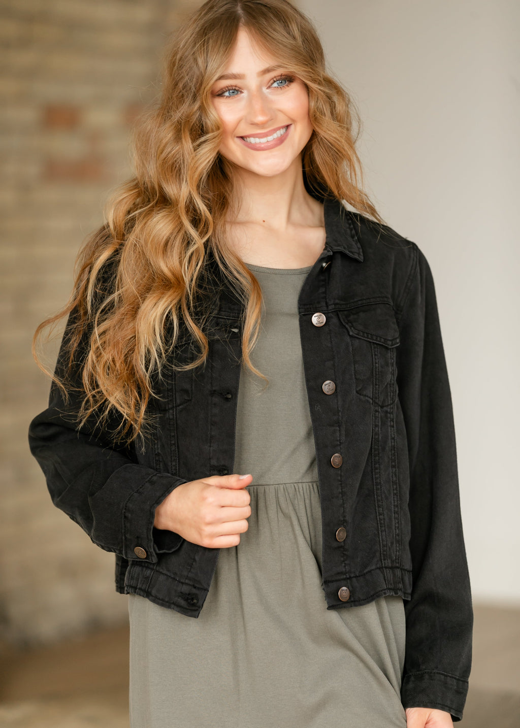 Shea Black Lightweight Denim Jacket