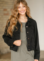 Shea Black Lightweight Denim Jacket