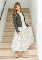 Shea Olive Lightweight Denim Jacket