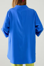 Shirt Made of Very Soft and Lightweight Fabric in Electric Blue Color.