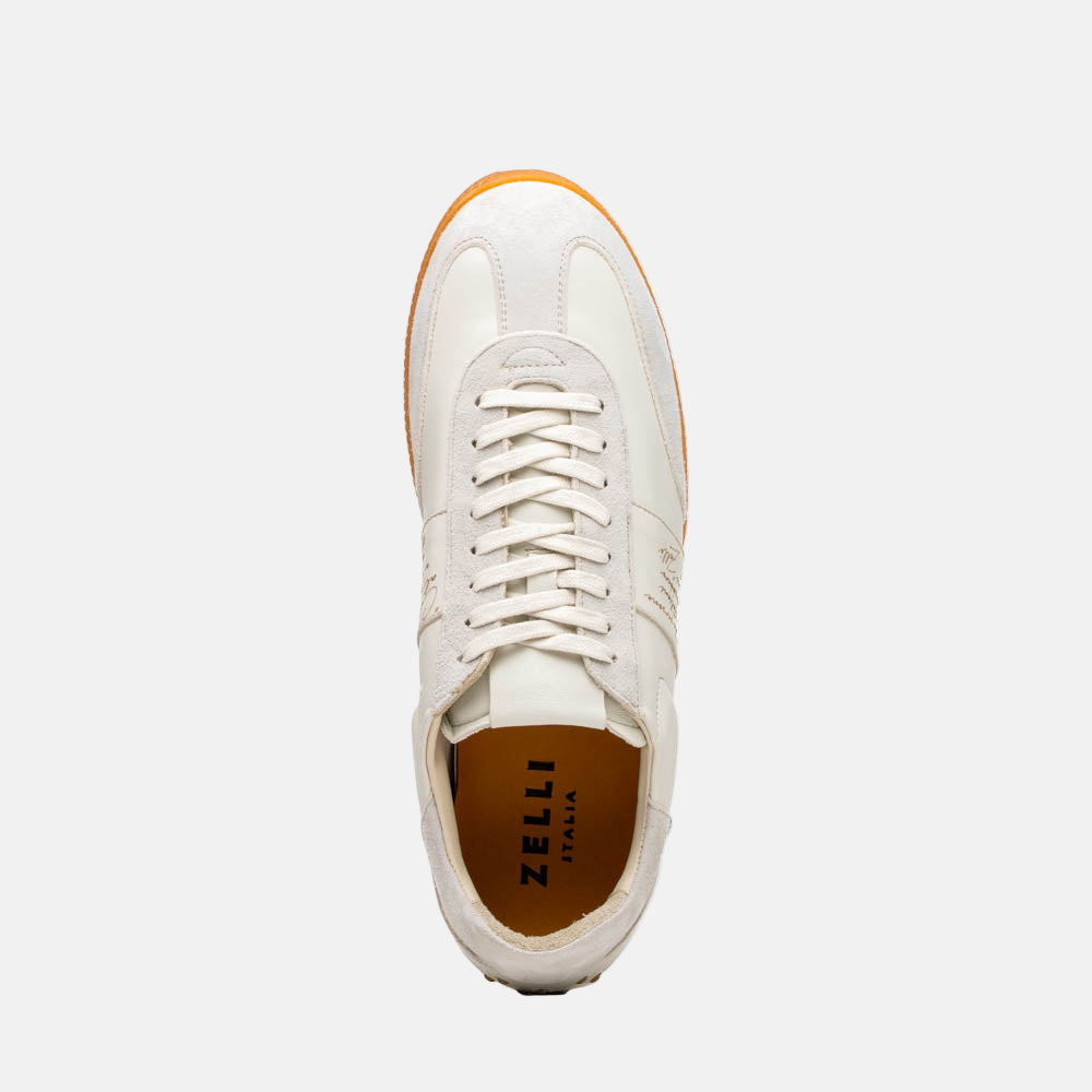SHIZZO Signature Leather Sneakers | White