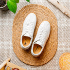 SHIZZO Signature Leather Sneakers | White