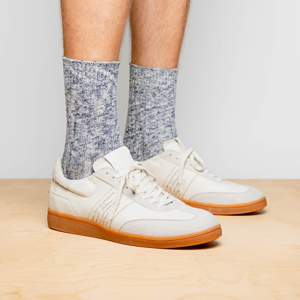 SHIZZO Signature Leather Sneakers | White