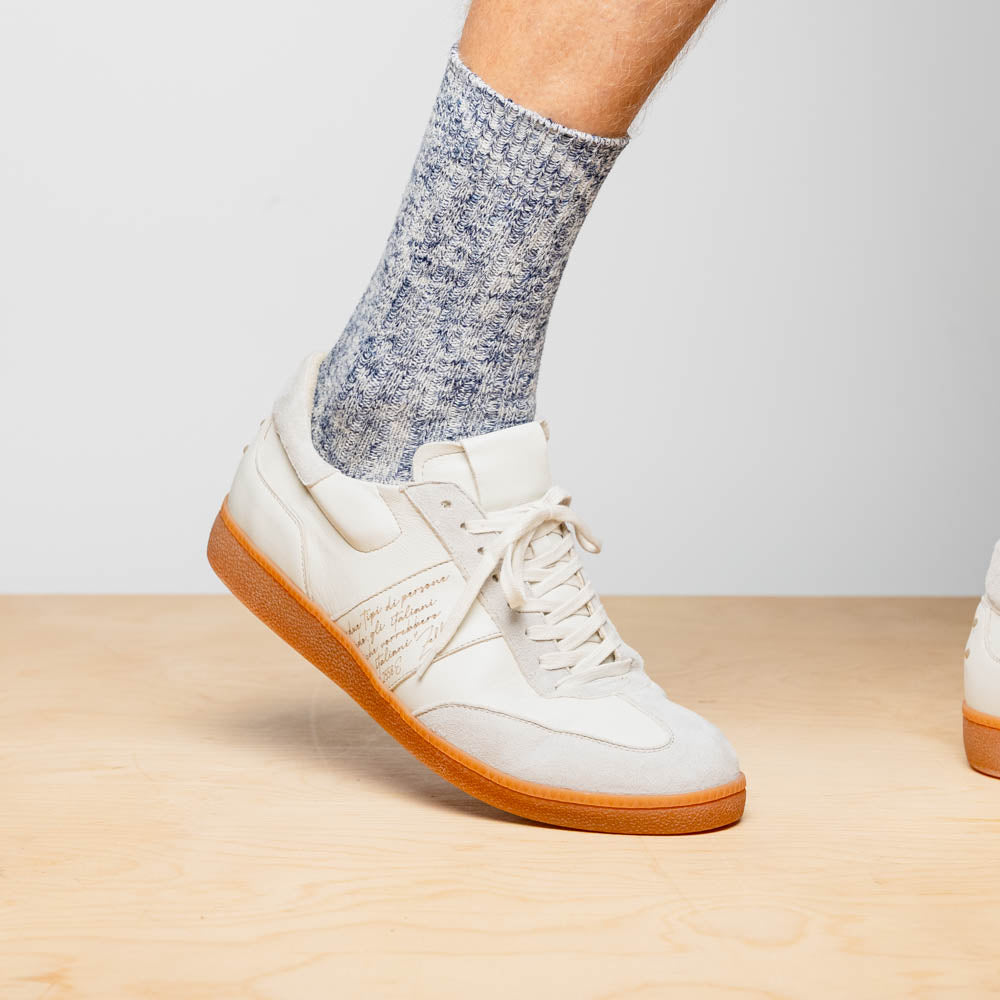 SHIZZO Signature Leather Sneakers | White