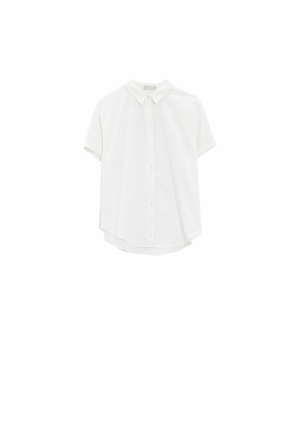 Short Sleeve Relaxed Button Up Shirt in White