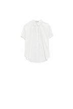 Short Sleeve Relaxed Button Up Shirt in White