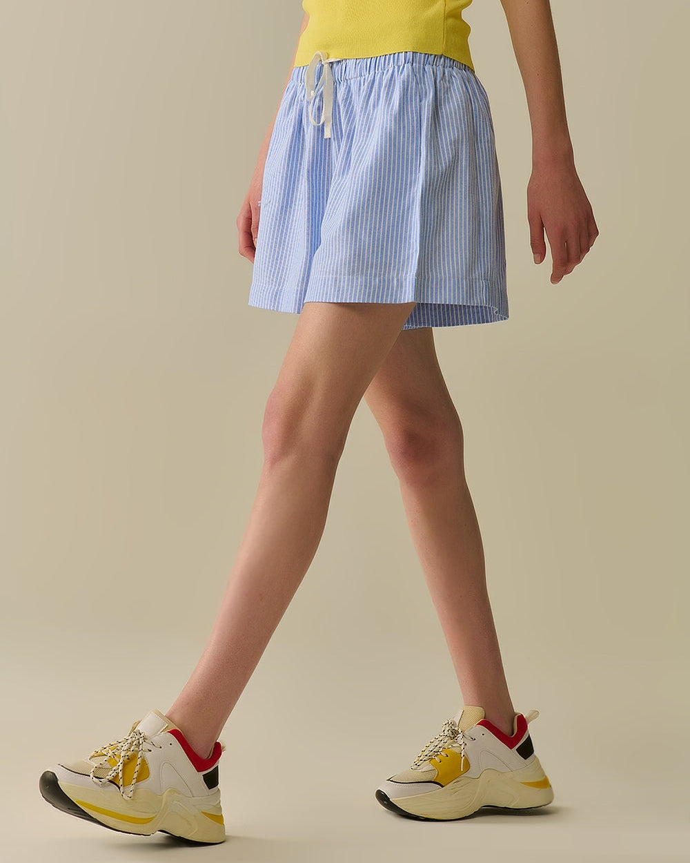 Short with Stripes and Strings in the Waistband