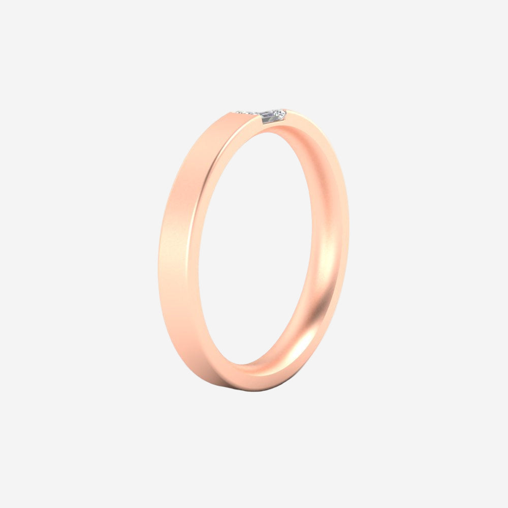 Single Emerald Mens Wedding Band