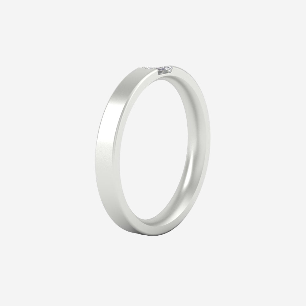 Single Emerald Mens Wedding Band