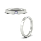 Single Emerald Mens Wedding Band