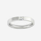 Single Emerald Mens Wedding Band