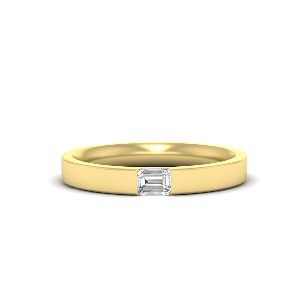 Single Emerald Mens Wedding Band