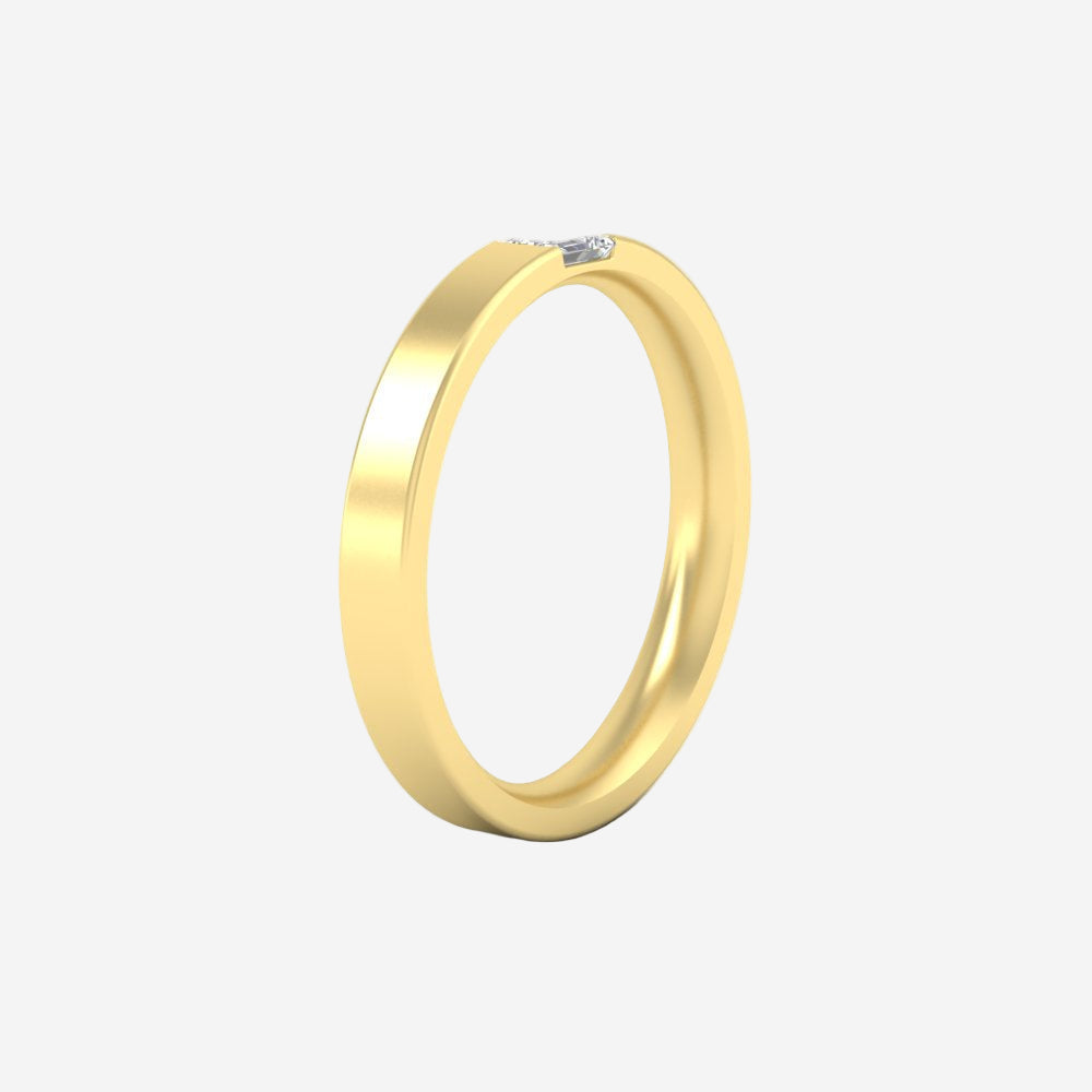 Single Emerald Mens Wedding Band