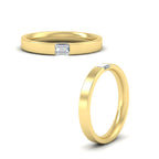 Single Emerald Mens Wedding Band