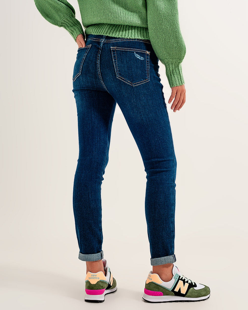 Skinny Jeans with Stretch in Medium Blue