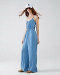 Sleevless Tencel Denim Jumpsuit with Elastic Waist