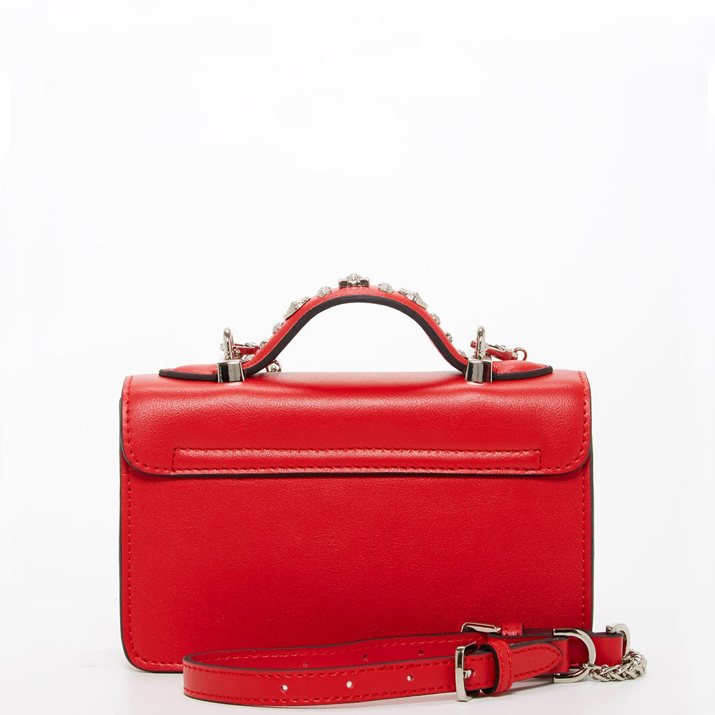 Studded Small Leather Crossbody Bag | Red Purse