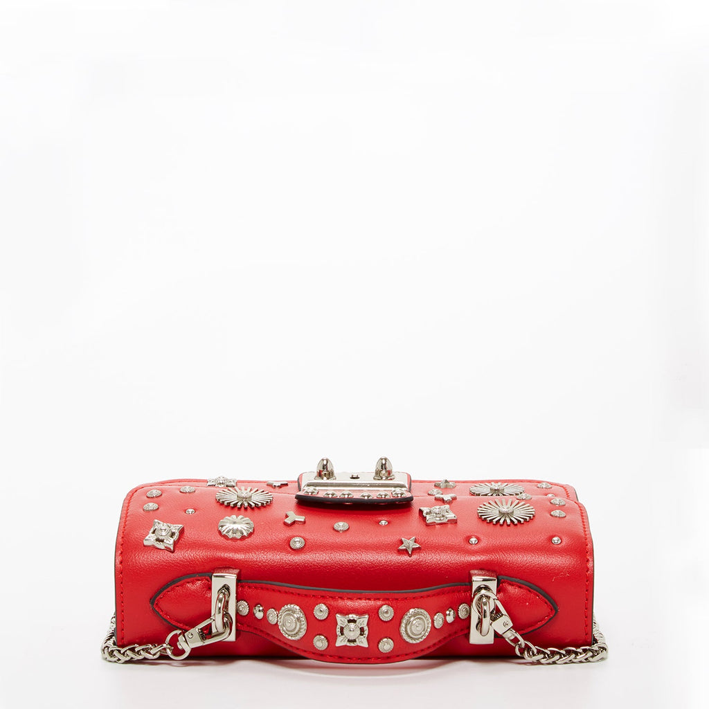 Studded Small Leather Crossbody Bag | Red Purse