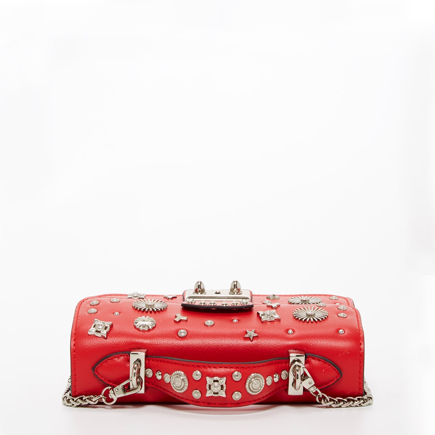 Studded Small Leather Crossbody Bag | Red Purse
