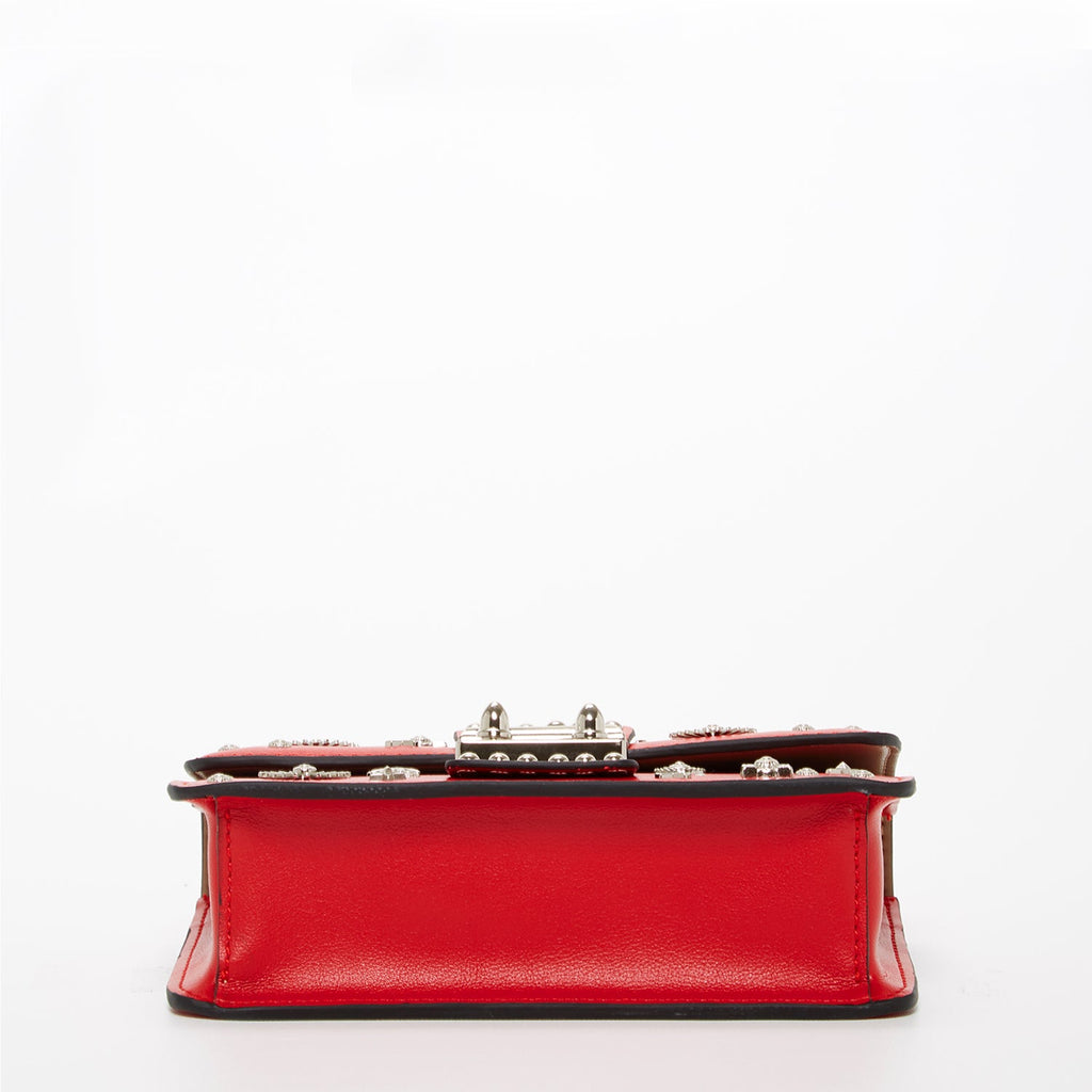 Studded Small Leather Crossbody Bag | Red Purse