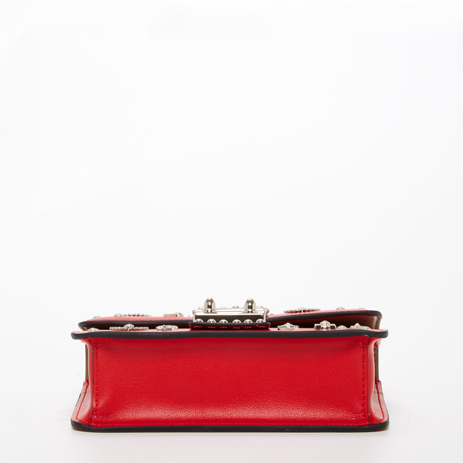 Studded Small Leather Crossbody Bag | Red Purse