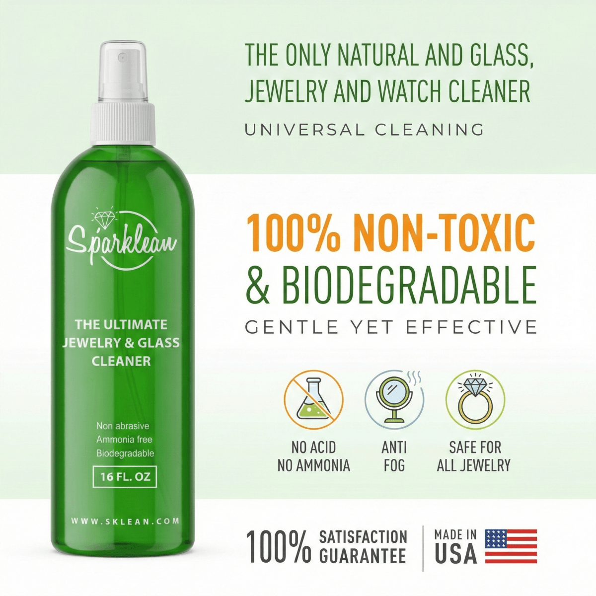 Sparklean® Original Cleaning Spray | Safe for All Jewelry | Coatings | Anti-Fog